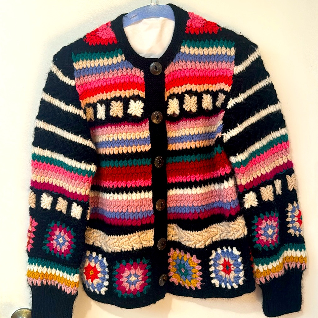 French Knot By Sundance Handmade In Nepal Cardigan Size Small